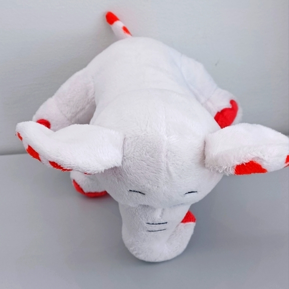 -RBI RON BANAFATO White ELEPHANT With Red HEART EARS Lovey Valentine's PLUSH 7โ - Picture 6 of 10